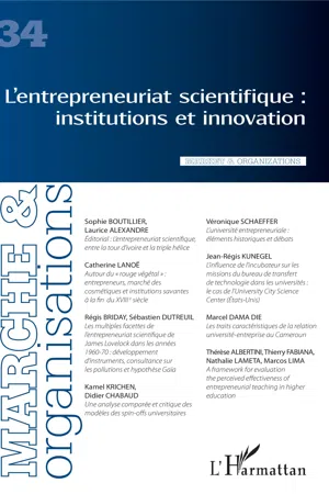 L'entrepreneuriat scientifique : institutions et innovation