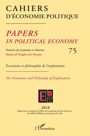 Cahiers d'économie politique 75