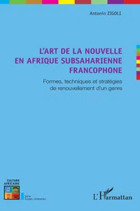 L'art de la nouvelle en Afrique subsaharienne francophone_cover