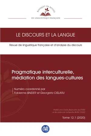 Pragmatique interculturelle, médiation des langues-cultures