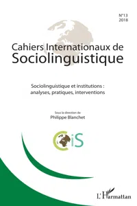 Cahiers Internationaux de sociolinguistique n°13_cover