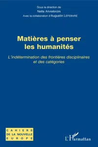 Matières à penser les humanités_cover