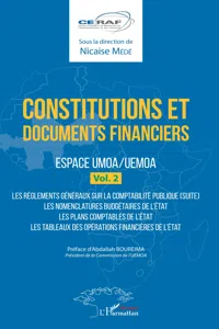 Constitutions et documents financiers Vol 2 Espace UMOA/UEMOA_cover