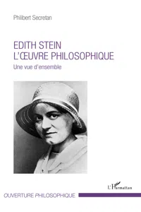 Edith Stein. L'oeuvre philosophique_cover