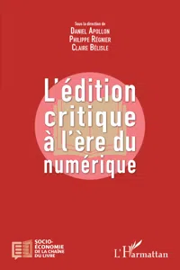 L'édition critique à l'ère numérique_cover