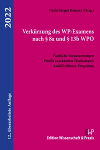 Verkürzung des WP-Examens nach § 8a und § 13b WPO._cover