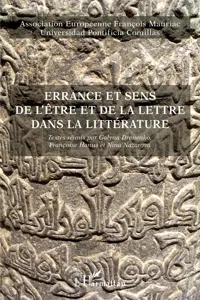 Errance et sens de l'être et de la lettre dans la littérature_cover