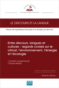 Entre discours, langues et cultures : regards croisés sur le climat, l'environnement, l'énergie et l'écologie_cover