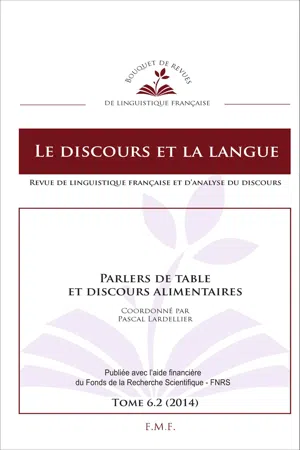 Parlers de table et discours alimentaires