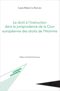 Le droit à l'instruction dans la jurisprudence de la Cour européenne des droits de l'Homme_cover