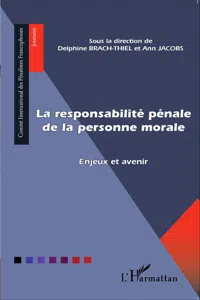 La responsabilité pénale de la personne morale_cover