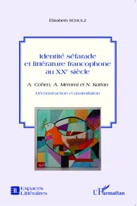 Identité séfarade et littérature francophone au XXe siècle_cover