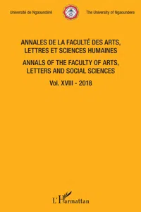 Annales de la faculté des arts, lettres et sciences humaines Vol XVIII - 2018_cover