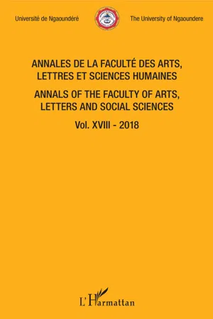 Annales de la faculté des arts, lettres et sciences humaines Vol XVIII - 2018