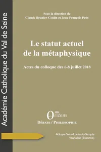 Le statut actuel de la métaphysique_cover