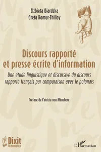 Discours rapporté et presse écrite d'information_cover