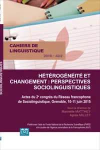 Hétérogénéité et changement : perspectives sociolinguistiques_cover