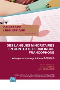 Langues minoritaires en contexte plurilingue francophone_cover