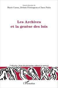 Les Archives et la genèse des lois_cover