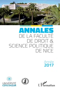 Annales de la faculté de droit et science politique de Nice_cover