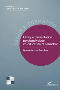 Clinique d'orientation psychanalytique en éducation et formation_cover