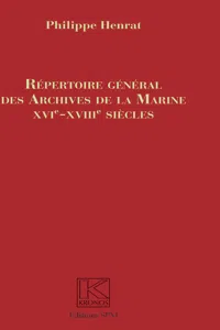 Répertoire Général des Archives de la Marine_cover