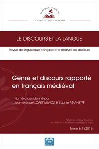 Genre et discours rapporté en français médiéval_cover