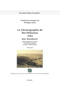 La chronographie de Bar Hebraeus_cover