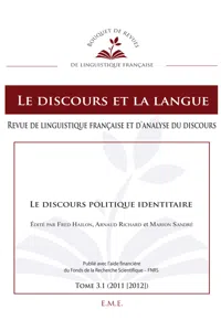 Le discours politique identitaire_cover