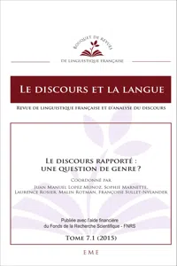 Le discours rapporté : une question de genre ?_cover