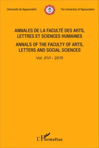 Annales de la faculté des arts, lettres et sciences humaines Vol XVI - 2015_cover