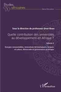 Quelle contribution des universités au développement en Afrique ? Volume II_cover