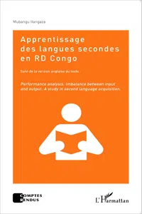 Apprentissage des langues secondes en RD Congo suivi de la version anglaise du texte_cover