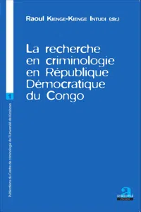 La recherche en criminologie en République Démocratique du Congo_cover