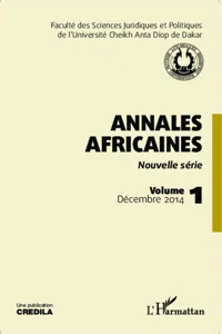 Annales africaines vol 1 décembre 2014_cover