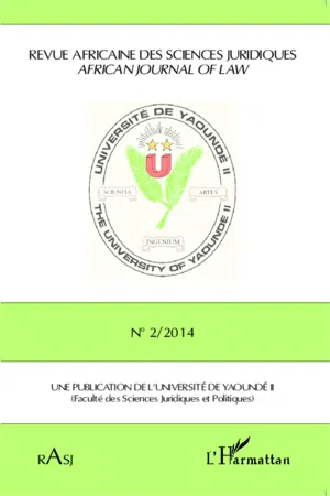 Revue Africaine des Sciences Juridiques n° 2/2014