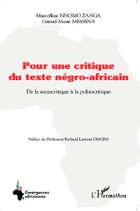 Pour une critique du texte négro-africain_cover