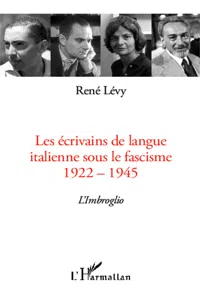 Les écrivains de langue italienne sous le fascisme_cover