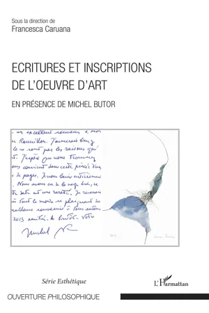 Ecritures et inscriptions de l'oeuvre d'art