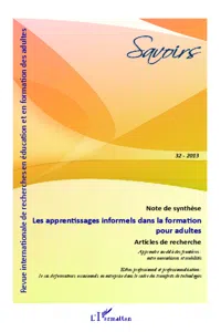 Les apprentissages informels dans la formation pour adultes_cover