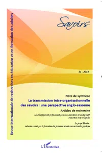 La transmission intra-organisationnelle des savoirs : une perspective anglo-saxonne_cover