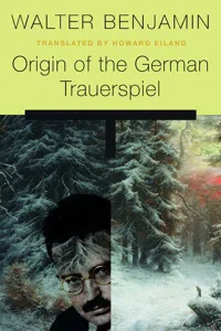 Origin of the German Trauerspiel_cover