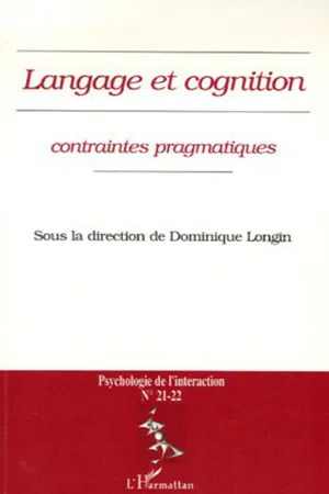 Langage et cognition (n°21-22)