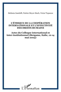 L'éthique de la coopération internationale et l'effectivité des droits humains_cover