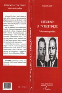 Burundi 1965 : la 1ère crise ethnique_cover