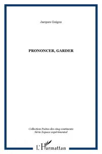 Prononcer, Garder_cover