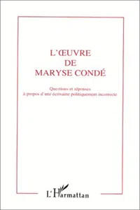 L'oeuvre de Maryse Condé_cover