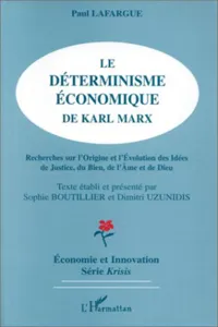 Le déterminisme économique de Karl Marx_cover