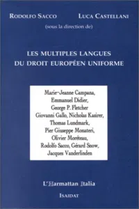 LES MULTIPLES LANGUES DU DROIT EUROPÉEN UNIFORME_cover