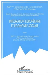 INTÉGRATION EUROPÉENNE ET ÉCONOMIE SOCIALE_cover